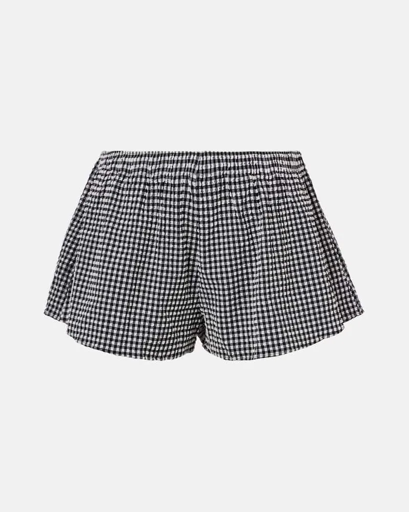 Hunza G Shorts aus Seersucker Schwarz
