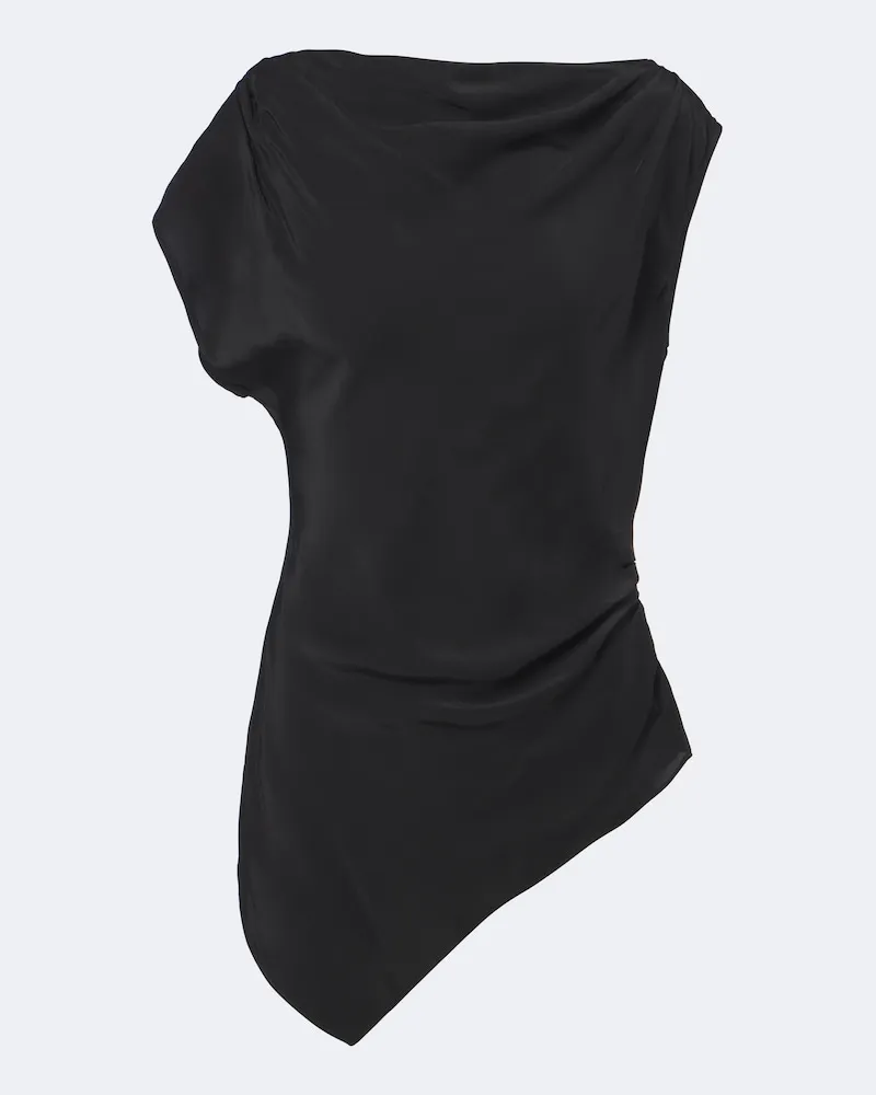 Veronica Beard Top Yvonne aus Crêpe de Chine Schwarz