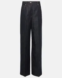 Ferragamo High-Rise Wide-Leg Jeans Blau