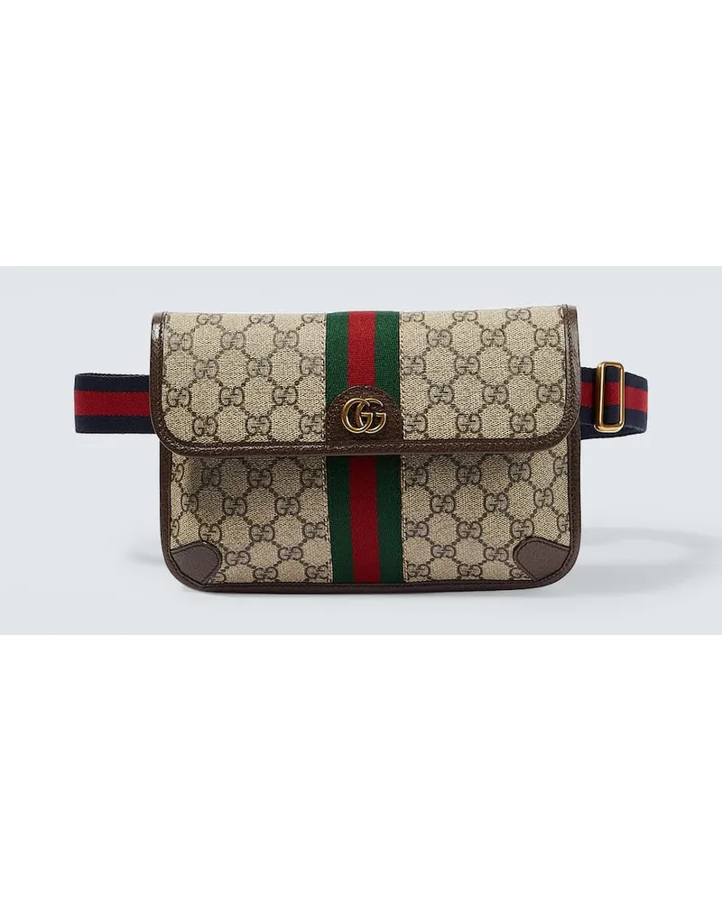 Gucci Guerteltasche Ophidia GG Small aus Canvas Beige