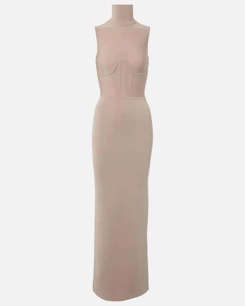Nensi Dojaka Maxikleid Gwyneth aus Strick Beige