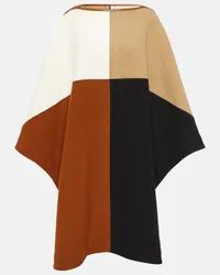 Chloé Chloe Cape aus einem Wollgemisch mit Leder Multicolor