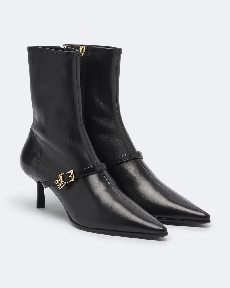 Prada Ankle Boots aus Leder Schwarz