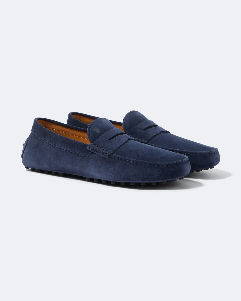 TOD'S Mokassins Gommino aus Veloursleder Blau