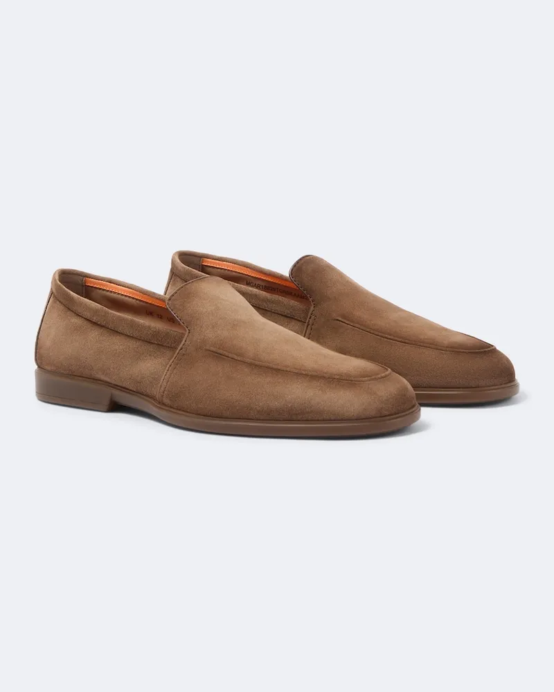 Santoni Loafers aus Veloursleder Braun