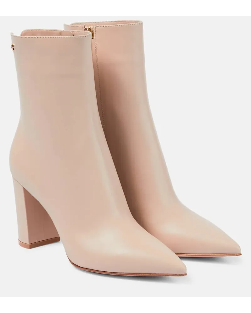 Gianvito Rossi Ankle Boots Piper 85 aus Leder Braun
