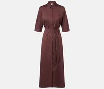 Hemdblusenkleid Cognac aus einem Baumwollgemisch