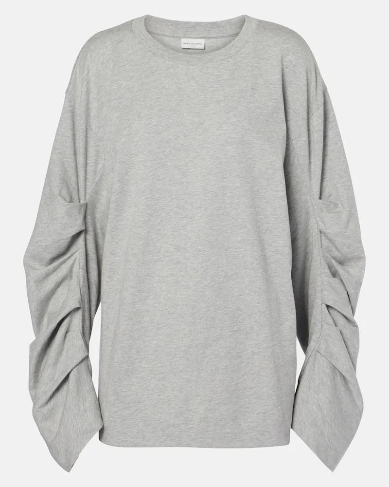 Dries van Noten Sweatshirt aus Baumwoll-Jersey Grau