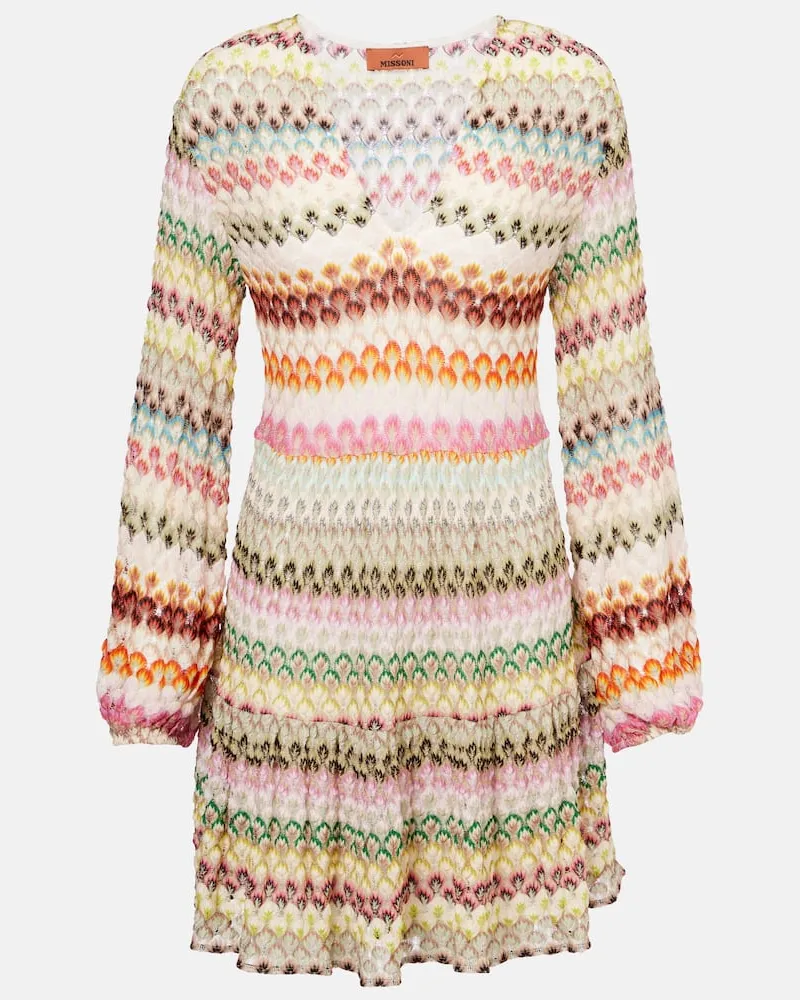 Missoni Minikleid aus Häkelstrick Multicolor