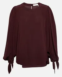 Chloé Chloe Bluse aus Crepe de Chine aus Seide Lila