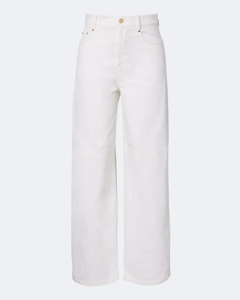 Max Mara Jeans mit weitem Bein Weiß