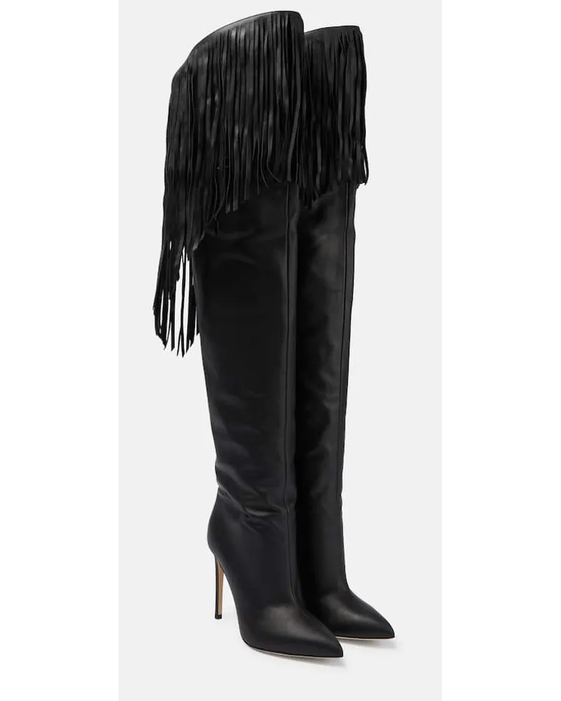 Paris Texas Overknee-Stiefel aus Leder Schwarz