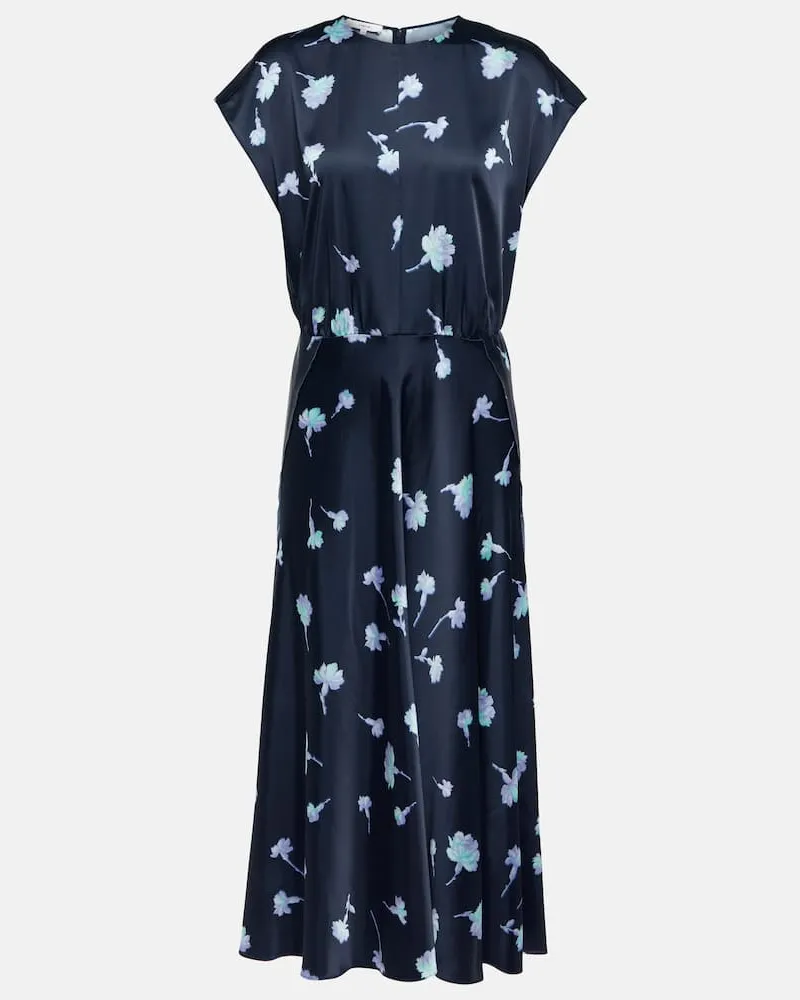 Vince Bedrucktes Midikleid Blau