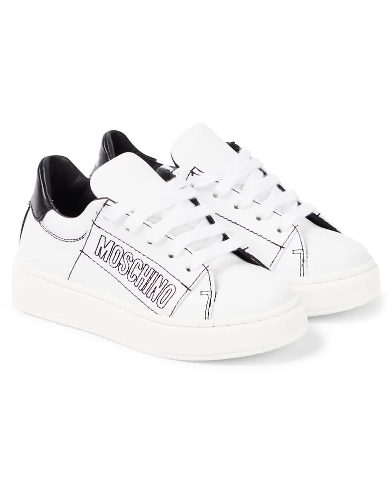 Moschino Sneakers aus Leder Weiß