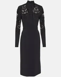 Elie Saab Midikleid mit Spitze Schwarz