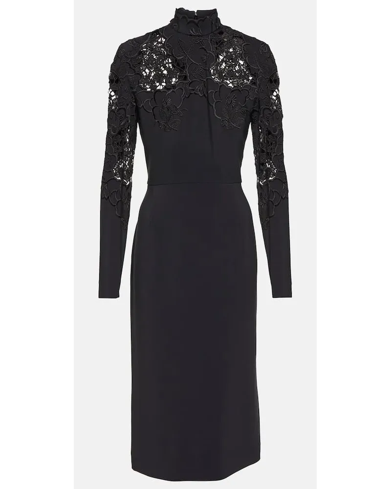 Elie Saab Midikleid mit Spitze Schwarz
