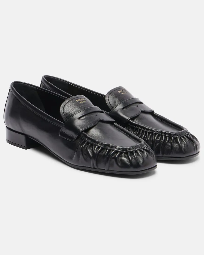 Prada Loafers aus Leder Schwarz