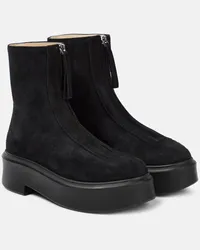 The Row Ankle Boots aus Veloursleder Schwarz