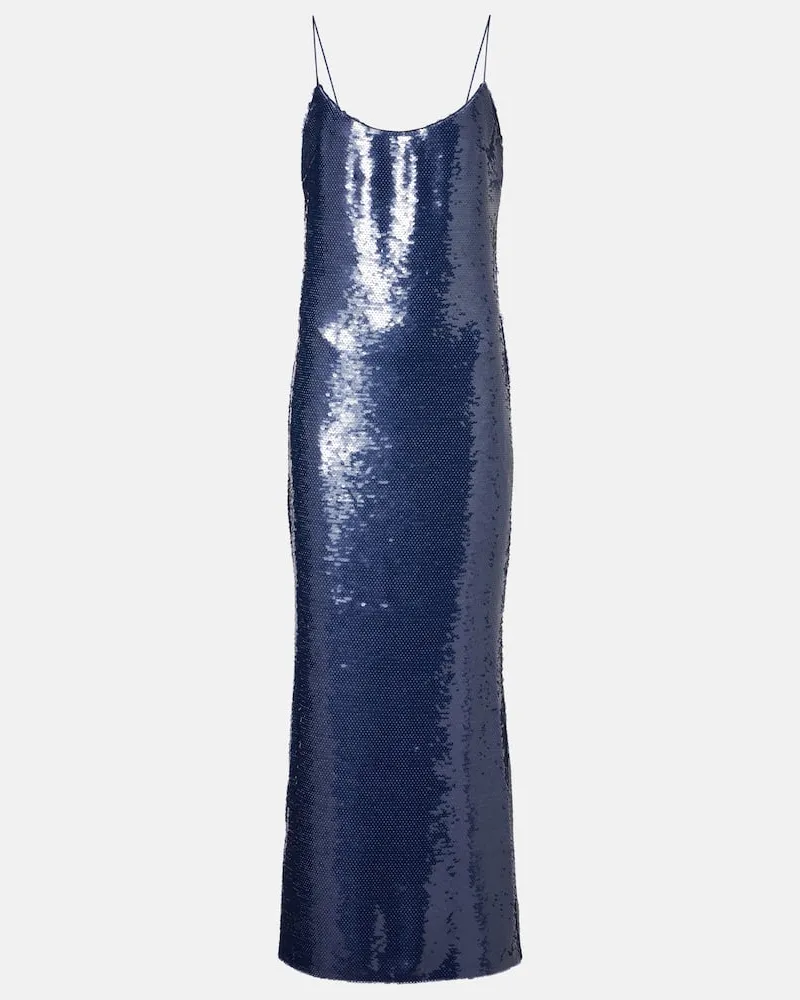 The New Arrivals Ilkyaz Ozel Maxikleid mit Pailletten Blau