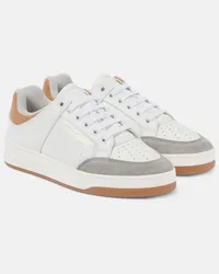 Saint Laurent Sneakers SL/61 aus Leder mit Veloursleder Weiss