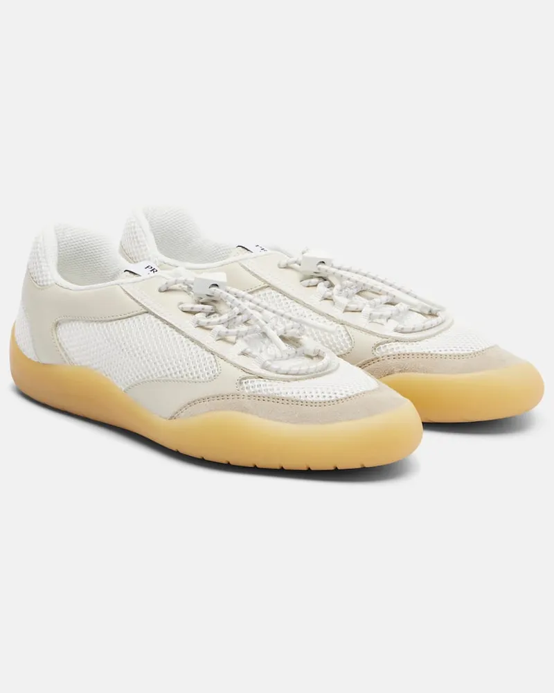 Prada Sneakers Speedrock mit Leder Weiß