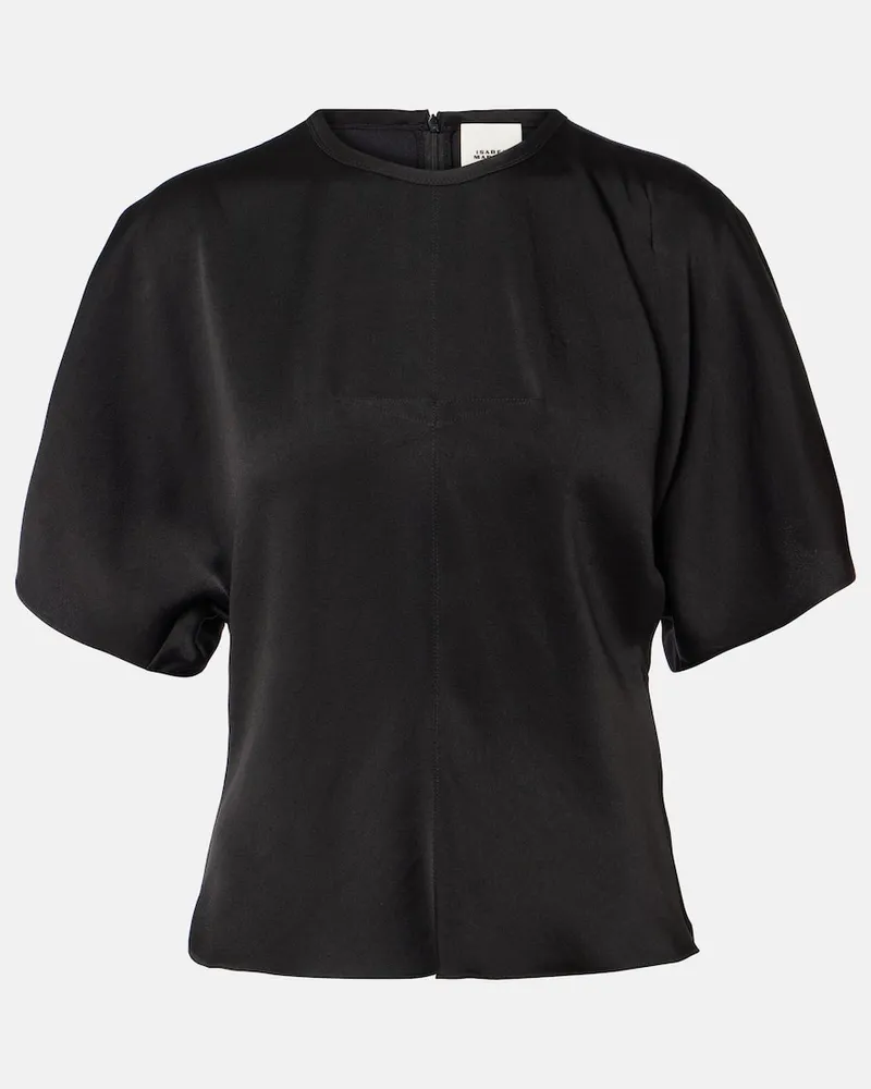 Isabel Marant Top Karlita aus Satin Schwarz