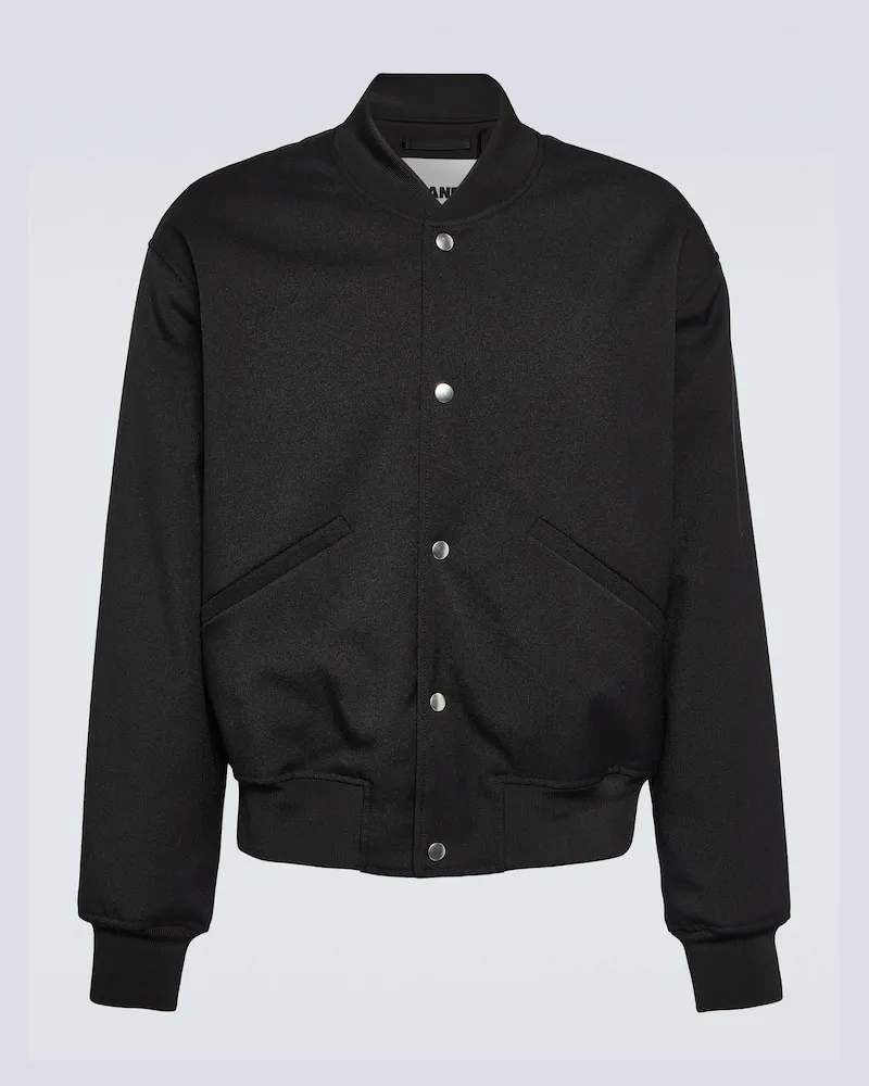 Jil Sander Oversize-Collegejacke Schwarz