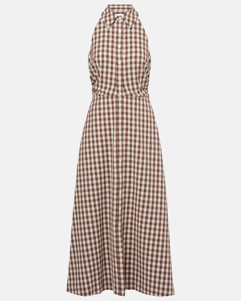Veronica Beard Midikleid Mackey aus Seersucker Neutral