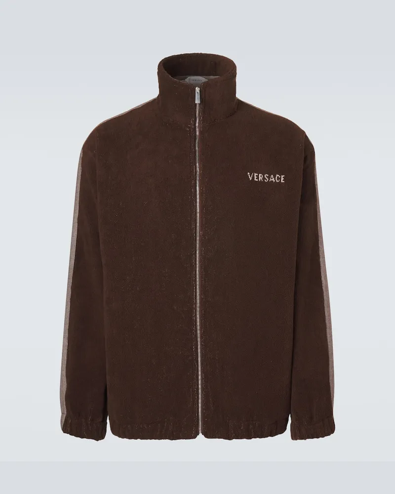 Versace Jacke aus Baumwollfrottee Braun