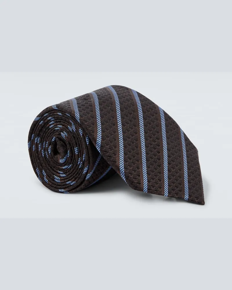Ermenegildo Zegna Krawatte aus Seiden-Jacquard Braun