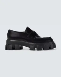 Prada Loafers Monolith aus Leder Schwarz