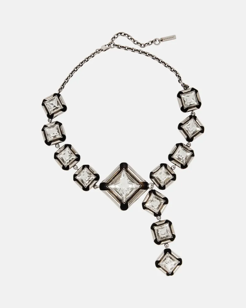 Givenchy Halskette mit Kristallen Silber