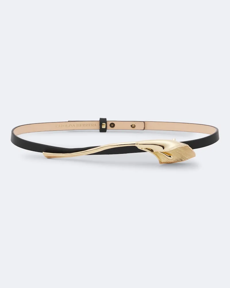 Carolina Herrera New York Verzierter Gürtel aus Leder Schwarz