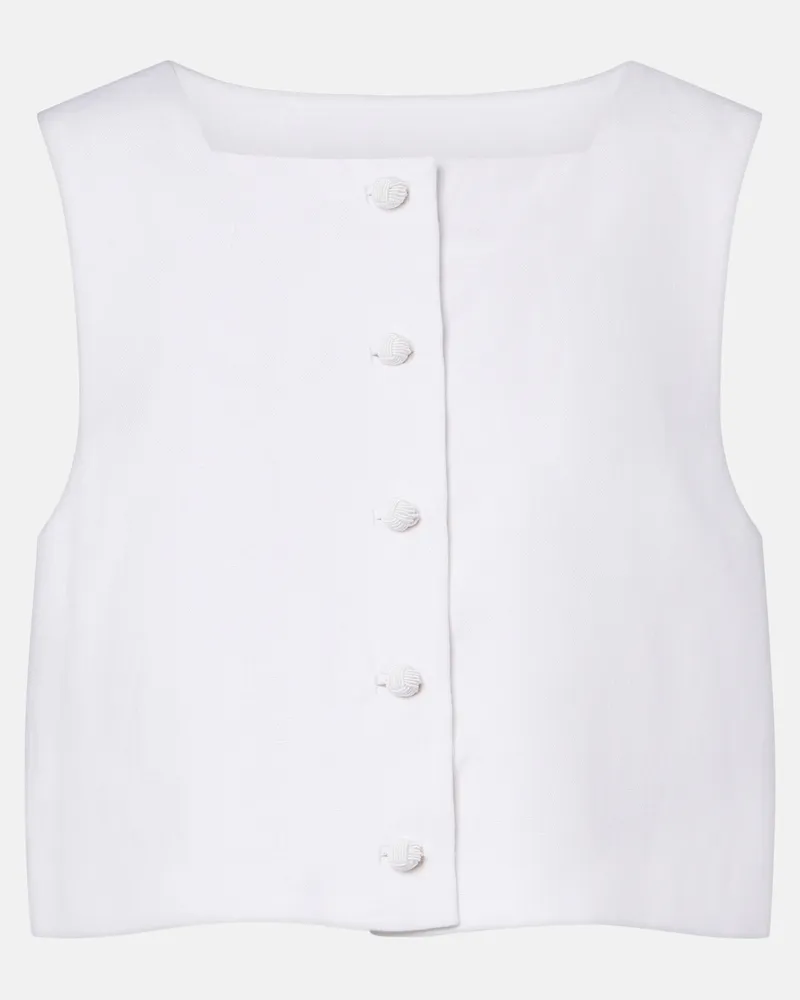 Posse Cropped-Top Rio aus Leinen Weiß