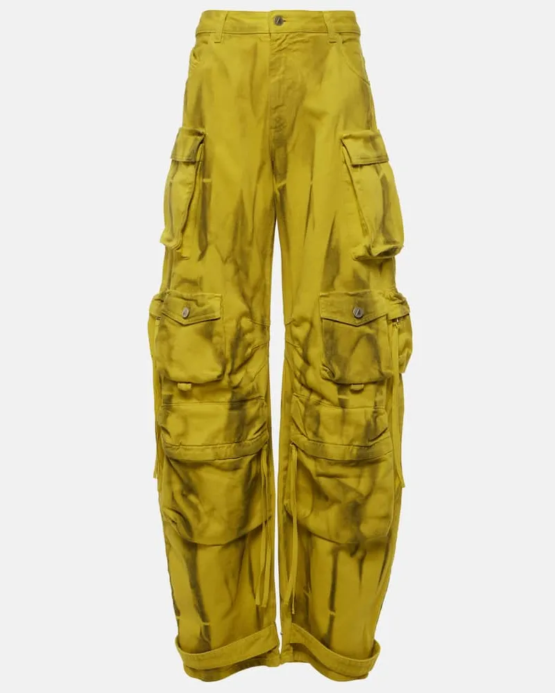 ATTICO Cargohose Fern aus Denim Gelb