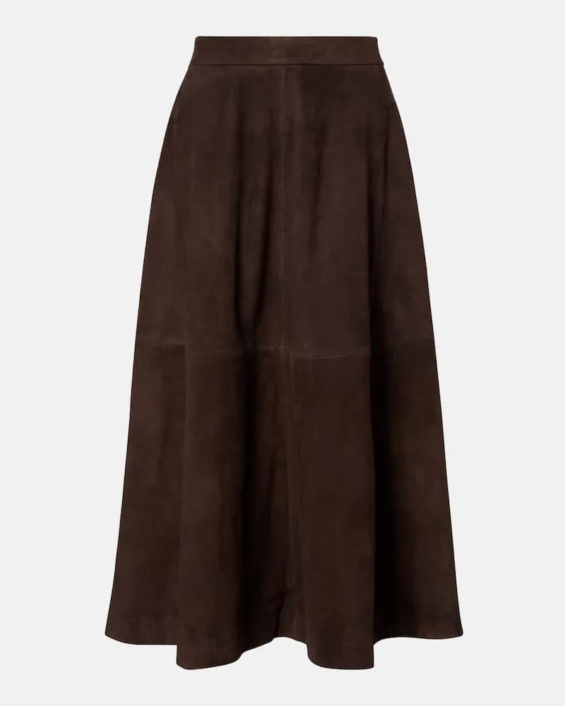 Róhe Róhe Midirock aus Veloursleder Braun