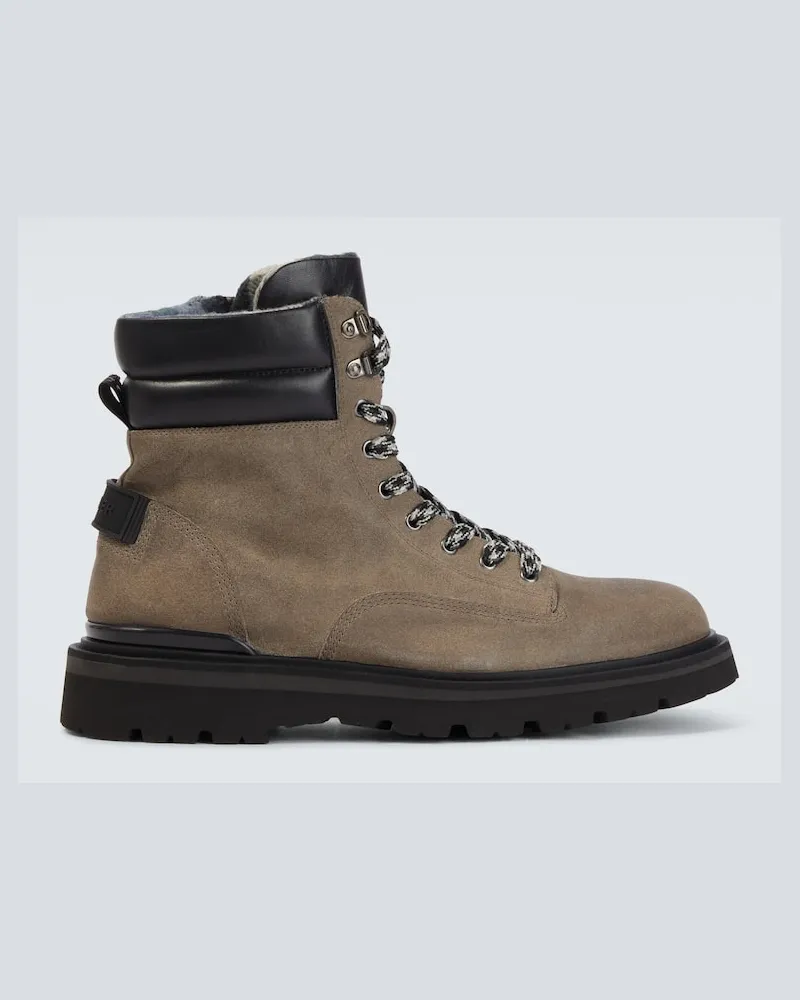 Bogner Schnürstiefel Soul aus Veloursleder mit Leder Braun