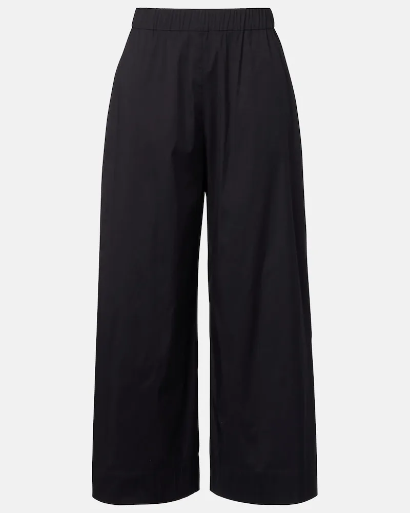 Max Mara Weite Cropped-Hose Pece aus einem Baumwollgemisch Schwarz