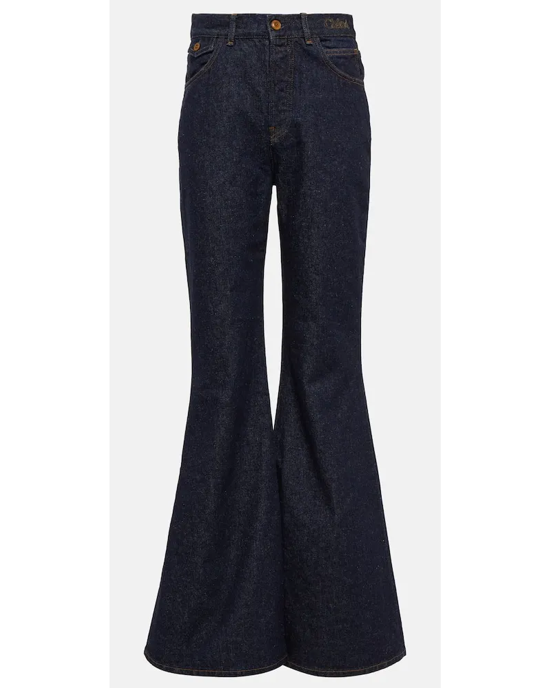 Chloé Chloe Mid-Rise Flared Jeans Blau