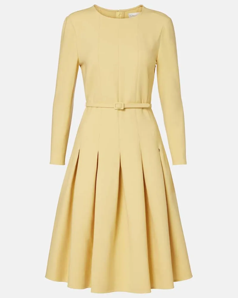 Oscar de la Renta Midikleid aus Crêpe Gelb