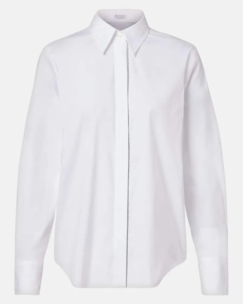 Brunello Cucinelli Hemd Monili aus Popeline Weiß