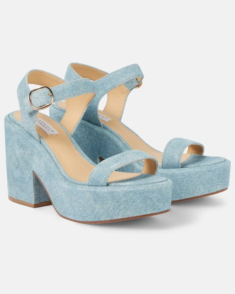 Gabriela Hearst Plateausandalen Iman aus Denim Blau