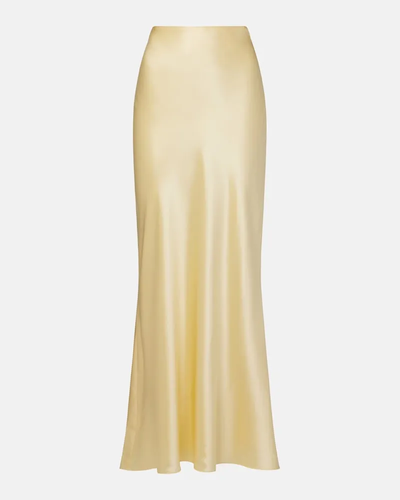 The Sei Maxirock aus Seidensatin Gelb