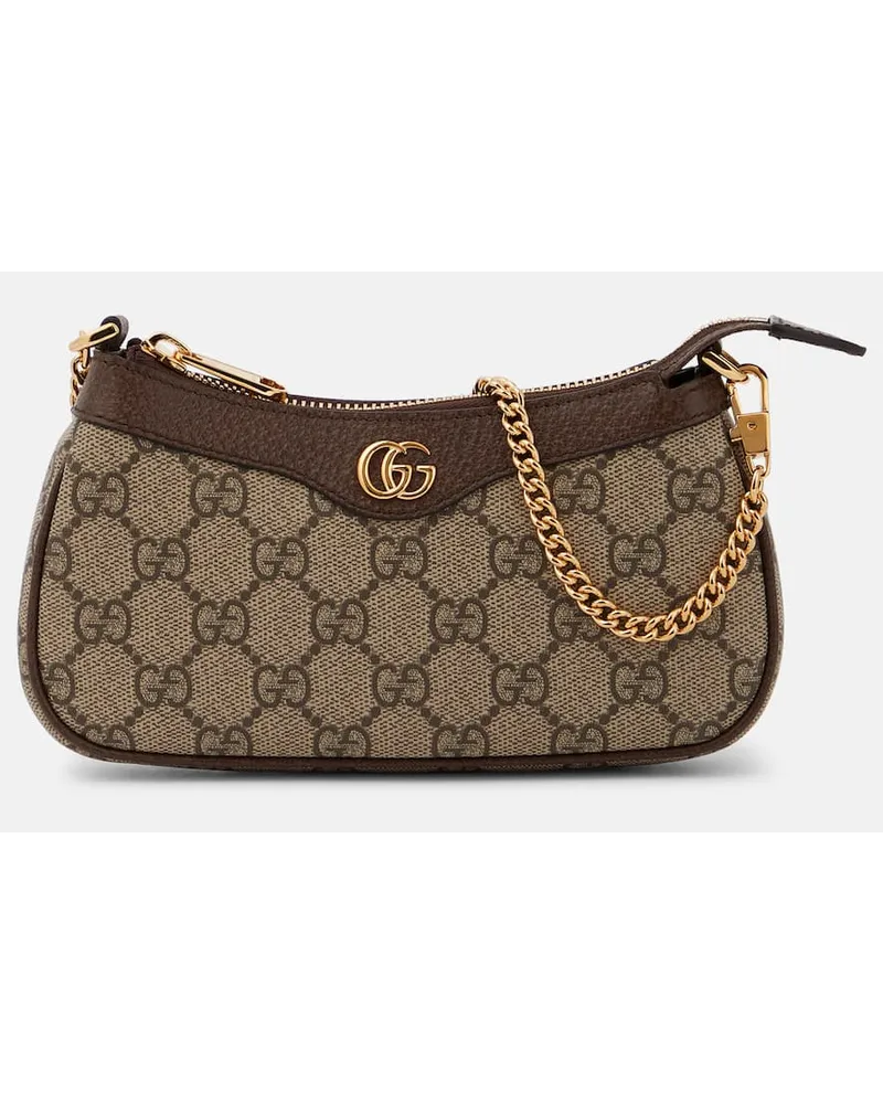 Gucci Schultertasche Ophidia Mini GG aus Canvas Beige