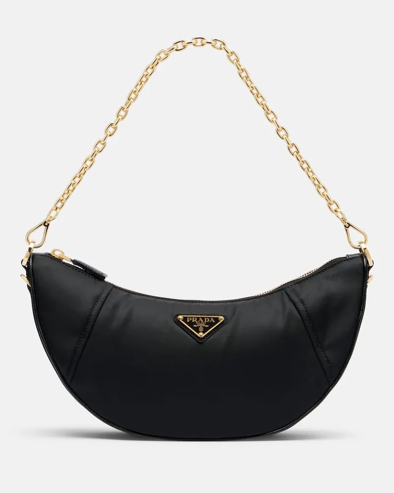Prada Schultertasche Prada Demi-Lune aus Re-Nylon Schwarz