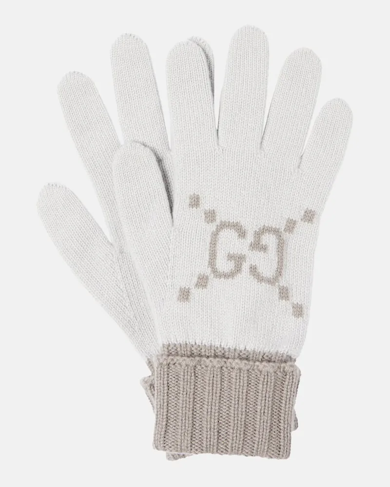 Gucci Handschuhe GG aus Wolle Grau
