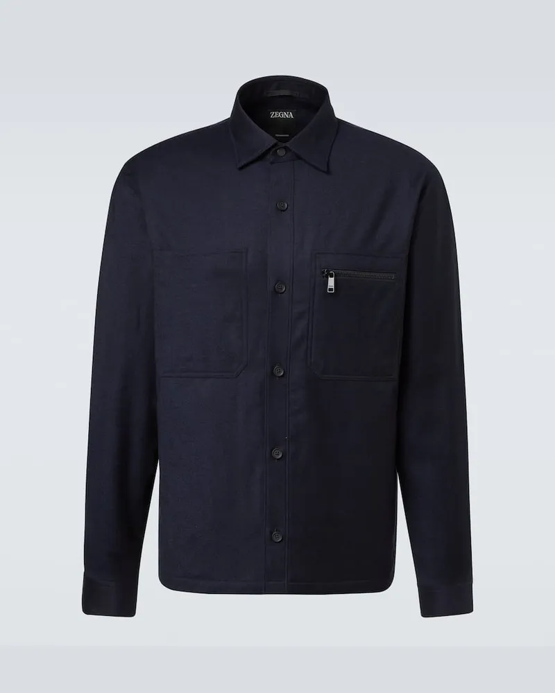 Ermenegildo Zegna Hemdjacke aus Wolle Blau