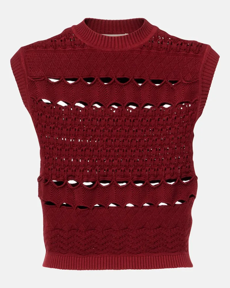 Elie Saab Top aus Strick Rot