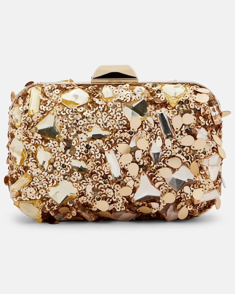 Jimmy Choo Verzierte Clutch Cloud Gold