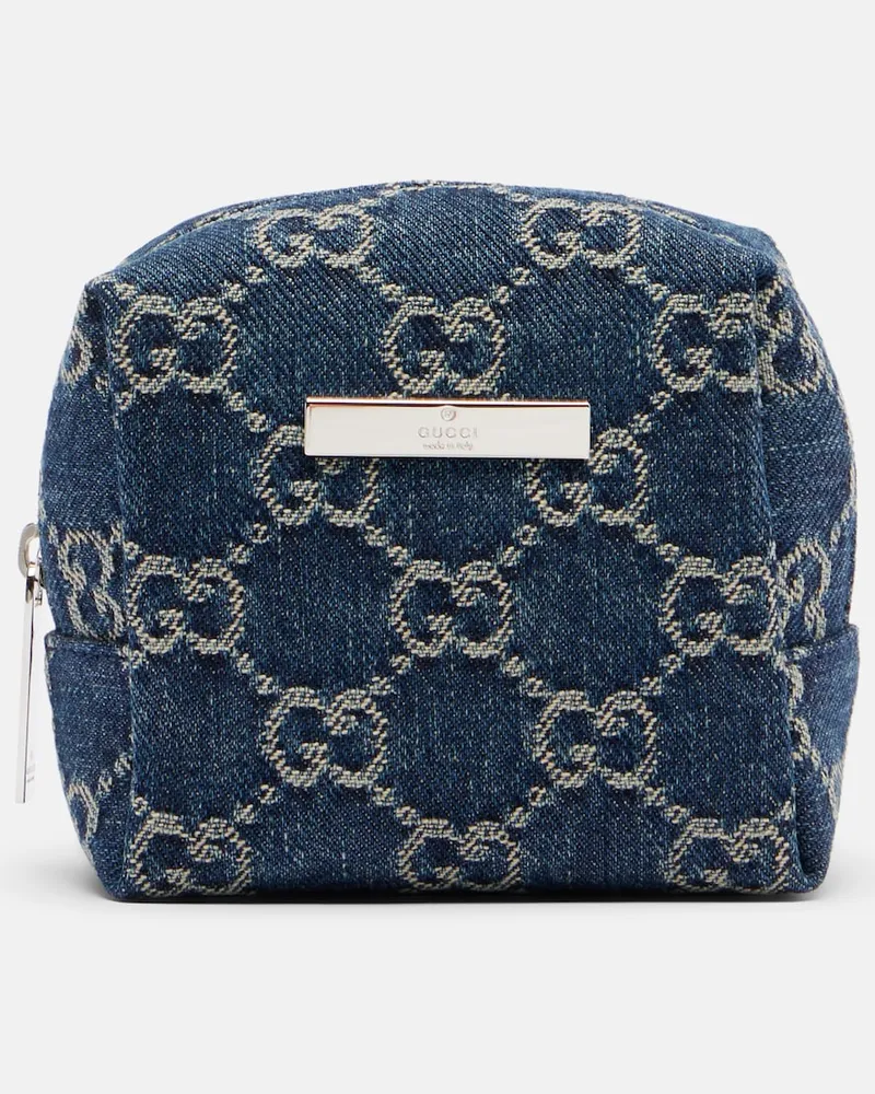 Gucci Kosmetiketui Gucci Essence Classic Mini aus Denim Blau